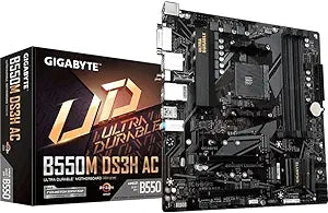 GIGABYTE B550M DS3H AM4 AMD B550 Micro-ATX Motherboard