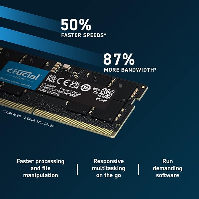 Crucial RAM 8GB DDR5 SODIMM 4800MT/s