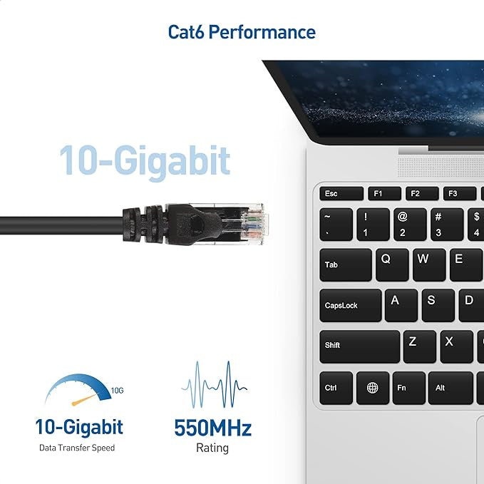 10Gbps Snagless Long Cat 6 Ethernet Cable 150 ft