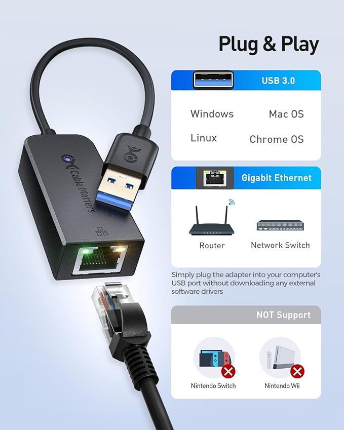 Cable Matters USB to Ethernet Adapter