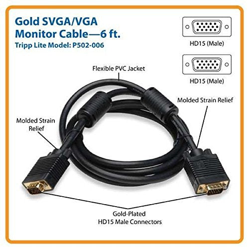 Tripp Lite 6' SVGA Male to Male Cable